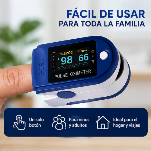 Oxímetro Digital 3 en 1 | Resultados Precisos de Oxígeno y Pulso en Segundos