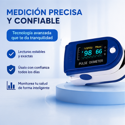 Oxímetro Digital 3 en 1 | Resultados Precisos de Oxígeno y Pulso en Segundos