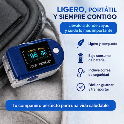Oxímetro Digital 3 en 1 | Resultados Precisos de Oxígeno y Pulso en Segundos