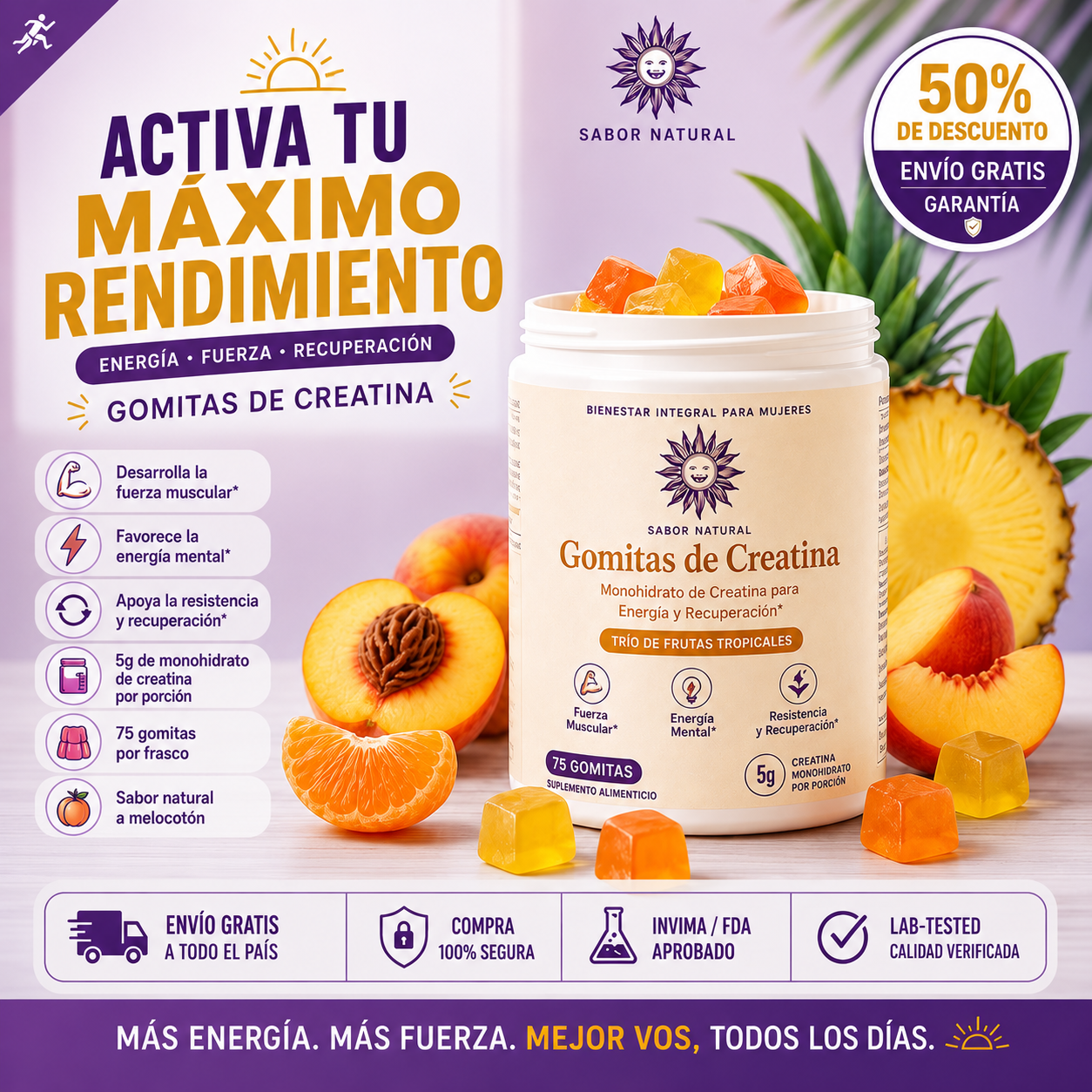 Creatine Gummies El Secreto de las Gym Girls para unos Glúteos Más Grandes, Firmes y Fuertes (Copy)