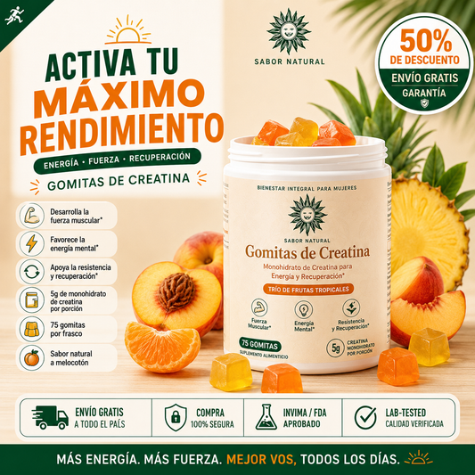 Creatine Gummies El Secreto de las Gym Girls para unos Glúteos Más Grandes, Firmes y Fuertes