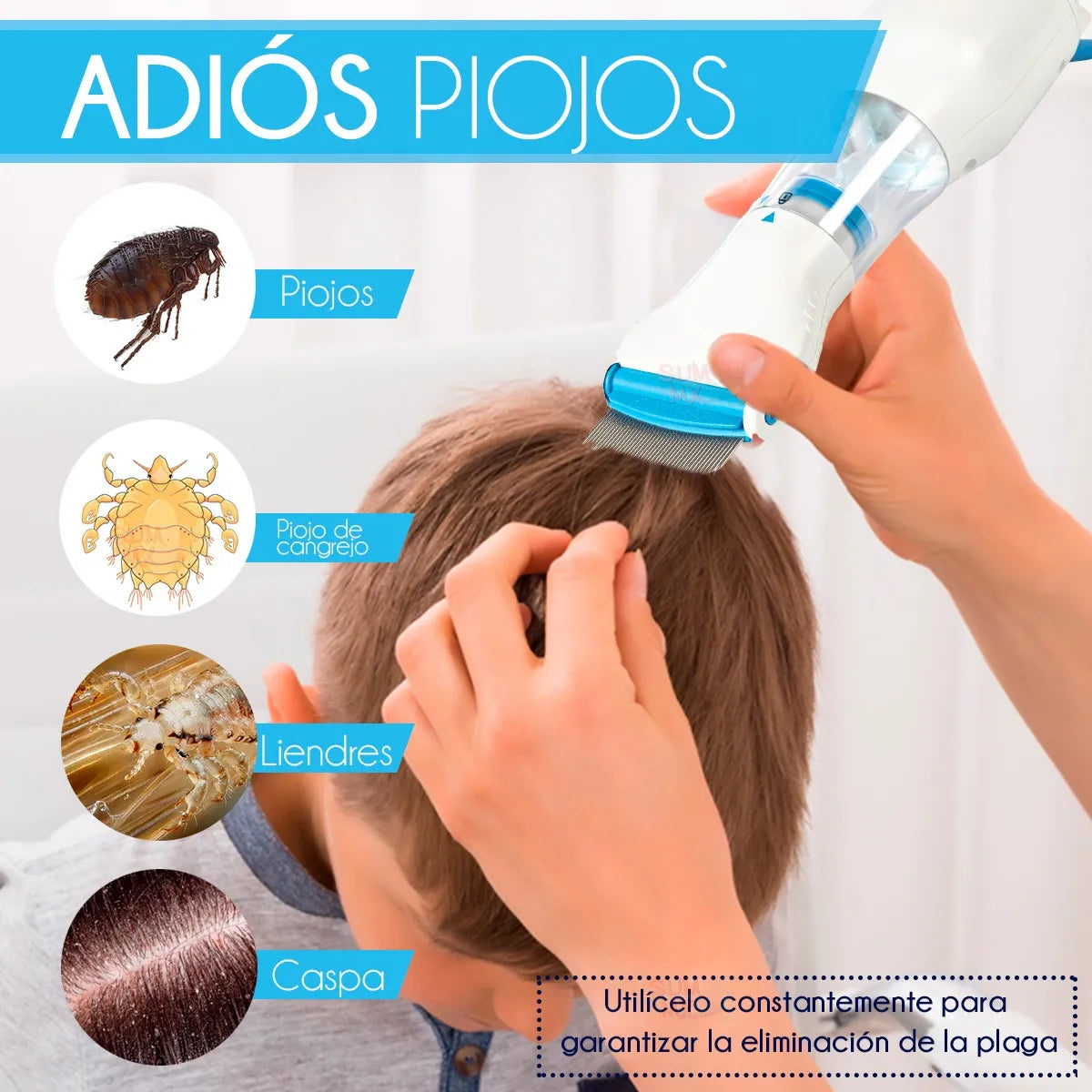 Peine Electrico Quita Piojos Con 1 Filtro Envio Gratis