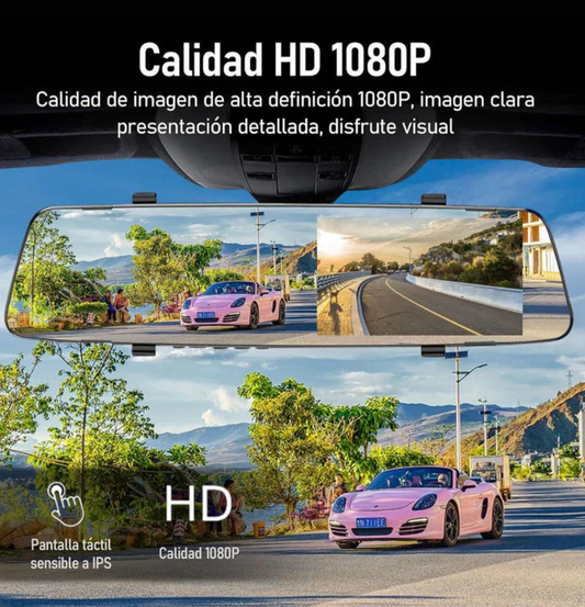Espejo Retrovisor Dash Cam Full HD Dual |1080p + ENVÍO GRATIS